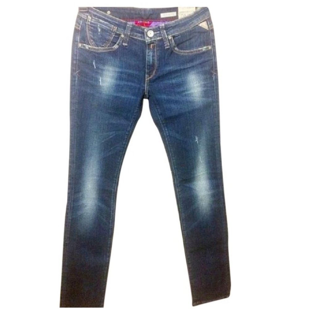 Replay women's size 28 round tip pocket "BENOULES" Beyonce Knowles skinny jeans